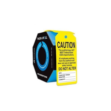 Accuform Caution, PF-Cardstock, 6-5/8 in Width, 3-5/8 in Height TAR103